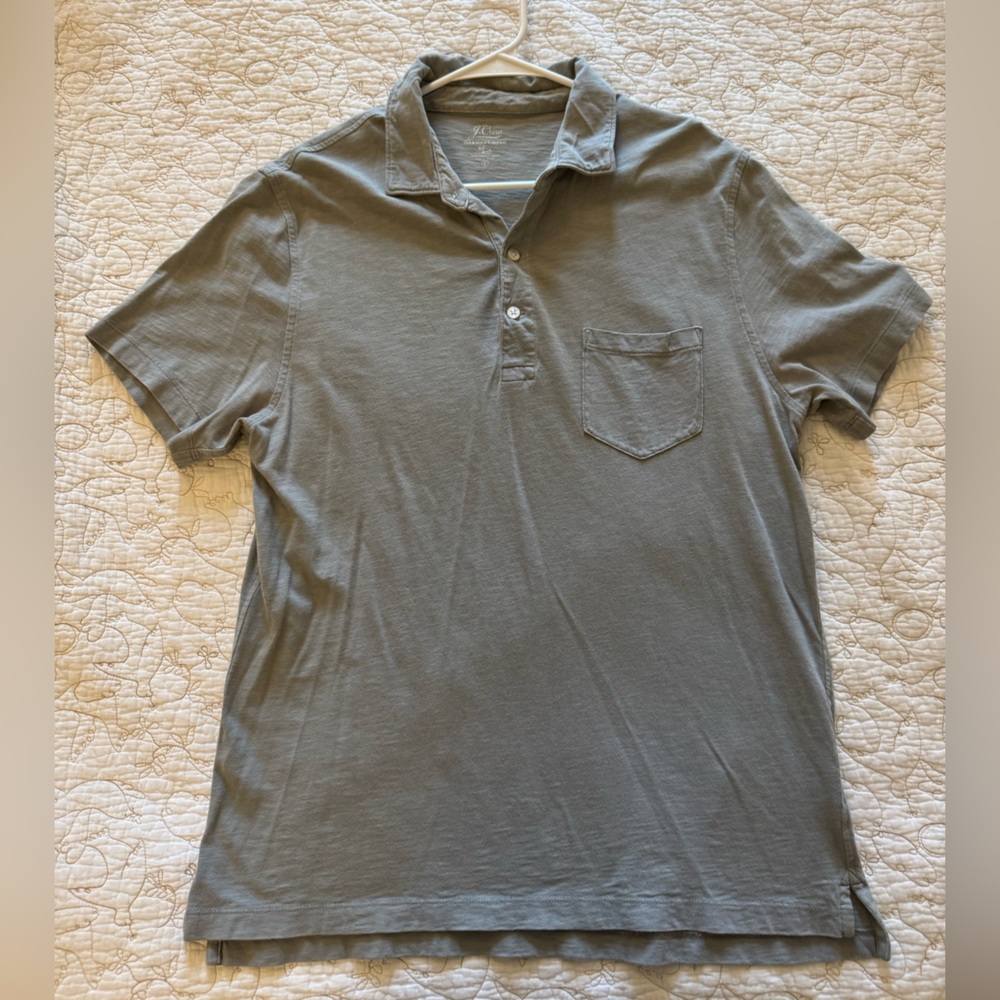 J. Crew Garment-Dyed Knit Goods Slub Cotton Yarns Size L Grey